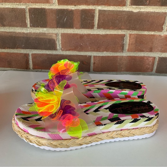 Betsey Johnson Womens Marge Floral Espadrille Platform Slide Sandals US 8.5 M - Picture 5 of 8